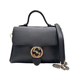 Gucci Black Interlocking GG Top Handle